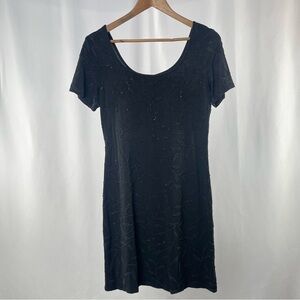 Trio New York Beaded Short Sleeve Dress‎ in Black Size Small